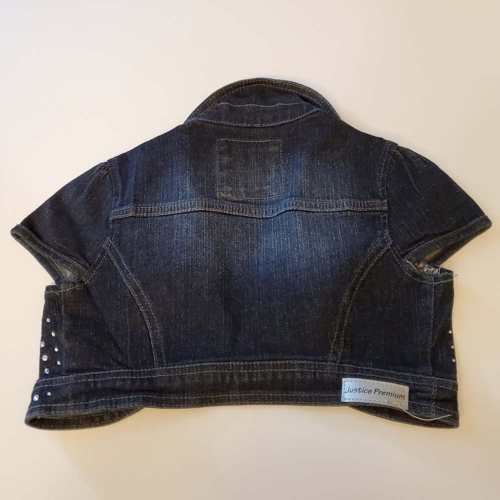 Justice Rhinestone Denim Vest - Picture 2 of 6